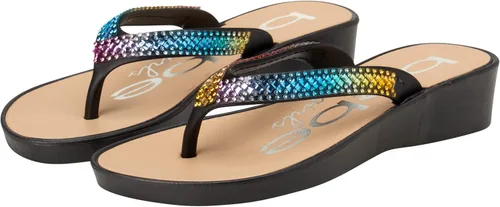 Vista 2 de bebe Girls' Sandals - Glitter Rhinestone Thong Flip Flops (Little KidBig Kid)
