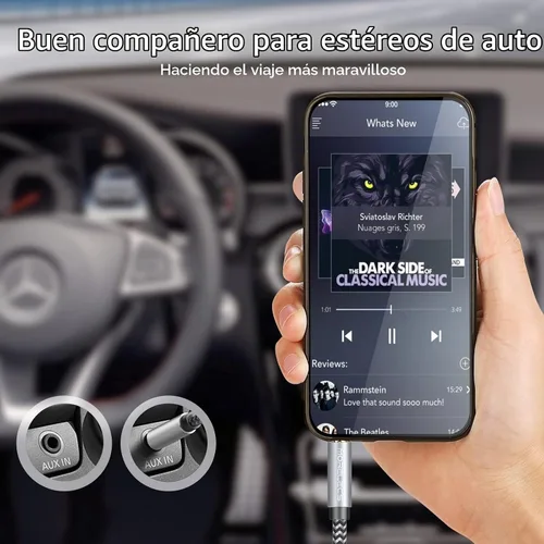 Vista 5 de Cable de extensión de auriculares de 0.1 in de 4 pies, extensor de cable auxiliar trenzado de nailon para teléfonos inteligentes, tabletas