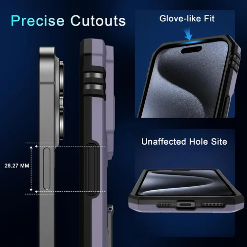 Vista 225 de DEERLAMN Funda para iPhone Xs Max con funda deslizante para cámara + protector de pantalla, soporte giratorio de anillo de grado militar a prueba