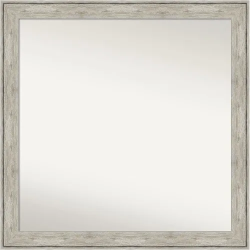 Vista 43 de Amanti Art Espejo de baño plateado para sobre el fregadero, 28 x 37 pulgadas, elegante espejo rectangular de peltre cepillado, marco de madera