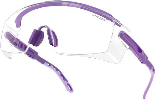Vista 10 de UKNOW Gafas de seguridad sobre anteojos, gafas de seguridad antivaho ANSI Z87.1, gafas protectoras ajustables