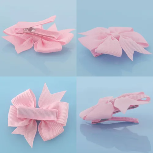 Vista 3 de 60 piezas de broches para el pelo con lazos para bebés: broches de 2 pulgadas totalmente forrados para bebés y niñas (30 pares)