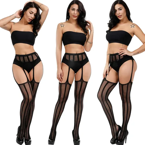 Vista 4 de DRESHOW 6 Pack Fishnet Stockings Hight Waist Tights Thigh High Pantyhose Plus
