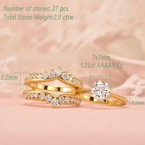 Vista 6 de Wuziwen Anillo de boda vintage, anillos de compromiso para mujer, plata de ley, talla 5-12