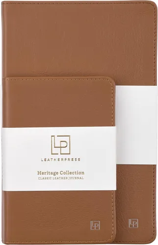 Vista 5 de Cuaderno clásico de cuero, tapa blanda, rayas estrechas, tabla de contenido y páginas numeradas