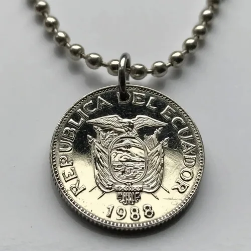 Vista 2 de 1990 Ecuador 1 Sucre moneda colgante escudo Ecuatoriano Guayaquil Quito Cuenca Machala Manta Portoviejo Esmeraldas Ambato Chimborazo Guayas Eloy