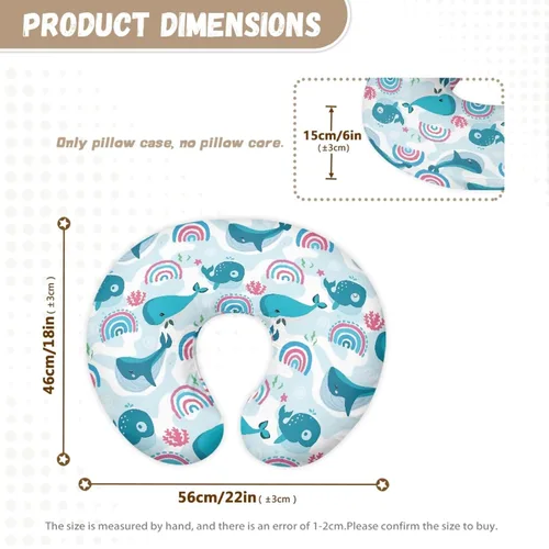 Vista 4 de Forchrinse Funda de almohada de lactancia con delfín azul para niñas, funda de almohada de lactancia para madres que amamantan, fácil de cuidar