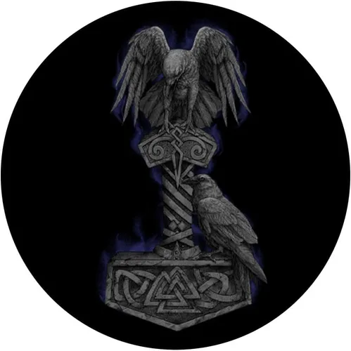 Vista 3 de Viking Norse Mythology Thor's Mjolnir Odin Huginn & Muninn PopSockets PopGrip: agarre intercambiable para teléfonos y tabletas