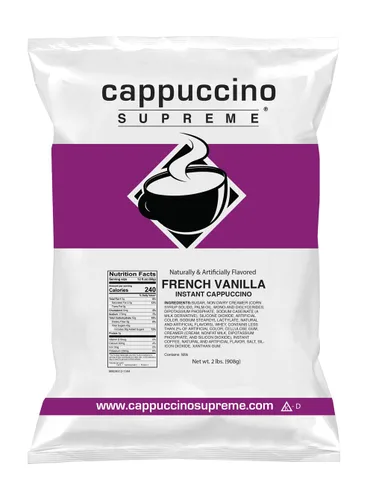 Vista 3 de Cappuccino Supreme Bolsa de 2 lb Mezcla de capuchino de chocolate blanco y caramelo