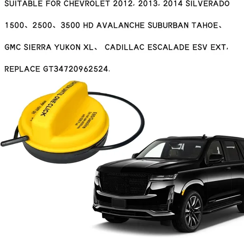 Vista 6 de Tapa de combustible de repuesto E85 para Chevy Silverado 1500 2500 3500 HD Avalanche Tahoe Escalade GMC Sierra 2012 2013 2014, tapa del tanque