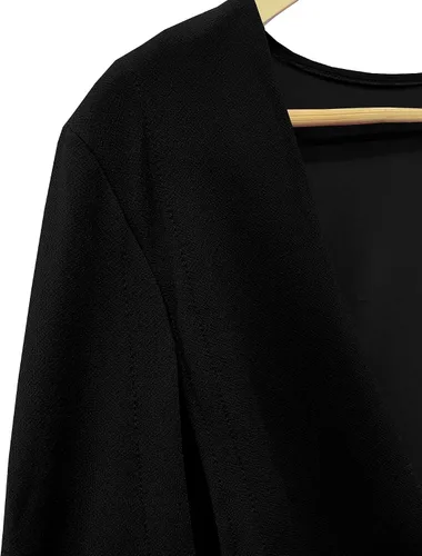 Vista 6 de SOMTHRON Capa larga abierta para mujer, con mangas abiertas, capa de gabardina, parte delantera abierta, chaqueta de crepé