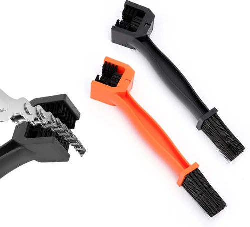 Vista 12 de Ziciner 2 piezas cepillo para cadena de bicicleta o motocicleta, cepillos limpiadores de engranajes de cadena de motocicleta, herramienta universal