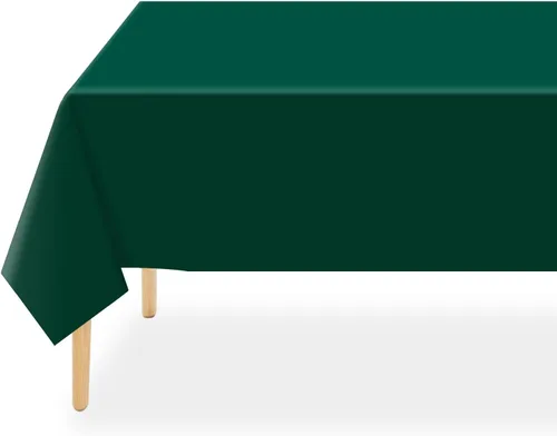 Vista 11 de QIKSION Manteles desechables de plástico negro, paquete de 2, manteles de 54 x 108 pulgadas para fiestas, graduaciones, decoraciones de Halloween