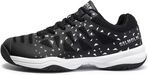 Vista 2 de Jakcuz Zapatos de tenis de bádminton para mujer, zapatos de pickleball, squash, voleibol, con cordones, para entrenamiento de cancha en interiores