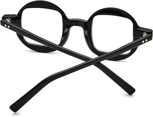 Vista 6 de HEPIDEM Marco de lentes de acetato para hombre, lentes ópticos retro redondos cuadrados