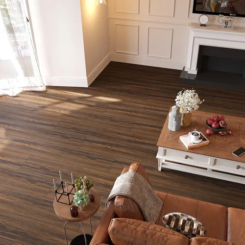 Vista 2 de VEELIKE Tablones de suelo de 6 x 36 pulgadas, vinilo impermeable de madera marrón oscuro, autoadhesivo, extraíble para baño, dormitorio, cocina