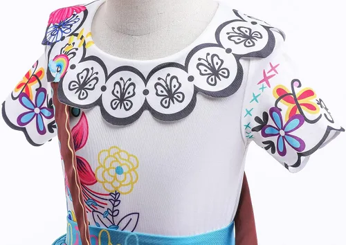 Vista 3 de Disfraz vestido floreado de la mágica princesa Isabela para niñas