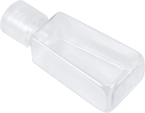 Vista 4 de JAPCHET 100 botellas de viaje de plástico transparente de 1 onza con tapa abatible, botellas recargables de tamaño de viaje, pequeños recipientes