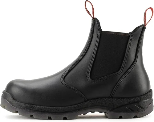 Vista 2 de SUREWAY Botas de trabajo sin cordones para hombre, mejoradas antideslizantes/resistentes al agua, peligro eléctrico, botas de trabajo mecánico