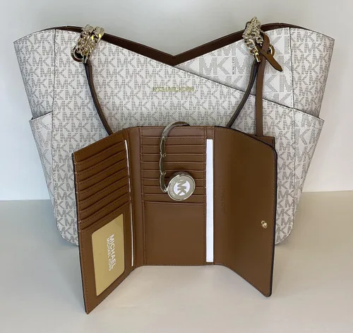 Vista 3 de Michael Kors MICHAEL Michael Kors Jet Set - Cartera de viaje con cadena grande para el hombro, bolsa de viaje triple