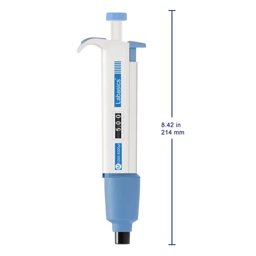 Vista 4 de Labasics Controlador de pipeta de canal único, pipeta de micropipeta de volumen variable ajustable con cono de punta reemplazable para investigación