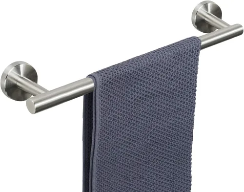 Vista 13 de NearMoon - Barra para toallas de baño, accesorios de baño de acero inoxidable, para toalla de ducha para baño, soporte de toalla montado en la pared