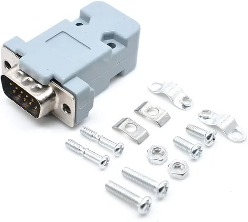 Vista 4 de 10PCS VGA macho DB15 3fila HD15 15Pin soldadura Copa Conectores Kit
