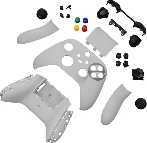 Vista 8 de eXtremeRate Juego completo de botones de carcasa para Xbox Series X y S Controller, SFC SNES Classic EU estilo de repuesto rieles laterales agarres