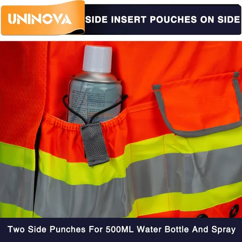 Vista 6 de Surveyor Safety Vest Reflective for Men,Class 2 Heavy Duty Safety Vests Reflective with Pockets and Zipper