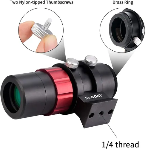 Vista 6 de SVBONY SV165 Mini alcance guía 1.181 in F4 buscador y guía alcance para SV305C Pro, compatible con telescopio de astronomía y cámaras de guía