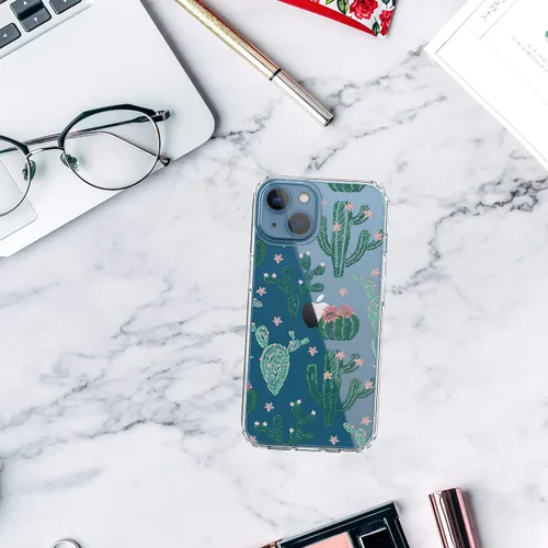 Vista 7 de RANZ Compatible con Funda para iPhone 13, Serie Anti-Arañazos y a los Golpes, Carcasa Protectora de PC+ TPU Transparente para iPhone 13