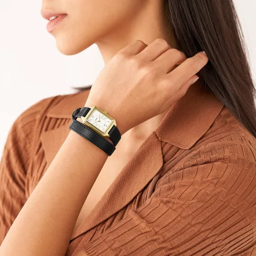 Vista 4 de Fossil Women's Raquel Quartz Rectangular Watch with Stainless Steel or Leather Strap