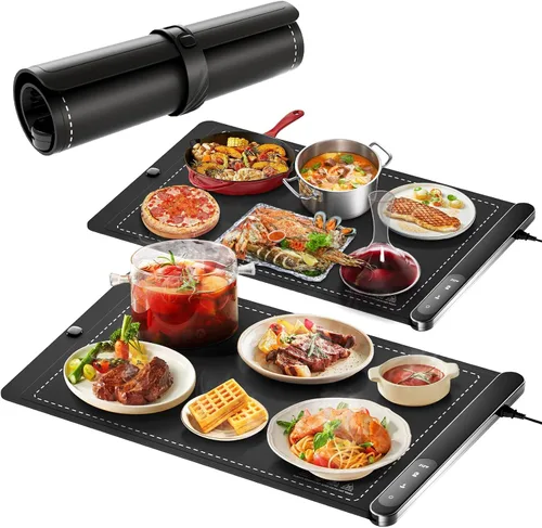 Vista 9 de Tapete Calentador de Alimentos, Calentador Plegable Mejorado de Grafeno con Calentamiento de Superficie Completa, Almohadilla Calentadora