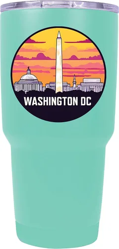 Vista 27 de Washington, D.C. Souvenir - Vaso aislado de acero inoxidable, 24 onzas, color negro, A