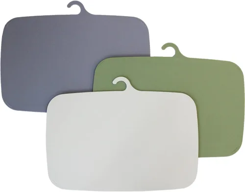 Vista 2 de Juego de tablas de cortar de Corea para cocina, juego de 3 tablas de cortar con colgador de soporte, bandeja para hornear