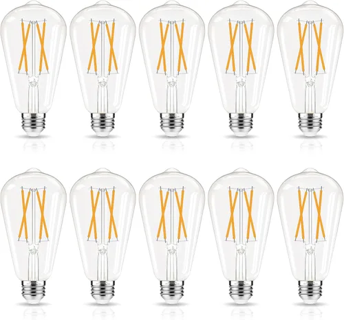Vista 10 de GvvooHome - Bombillas LED regulables Edison, bombilla LED E26 equivalente a 60 W, luz blanca fría 4000K, bombillas vintage ST58, CRI de 90+, 6 W 600