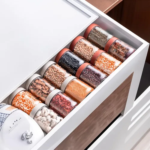 Vista 9 de Custde Recipientes pequeños de vidrio con tapas, tarros de avena durante la noche, recipientes de condimentos de 15.2 oz para salsa de aderezo