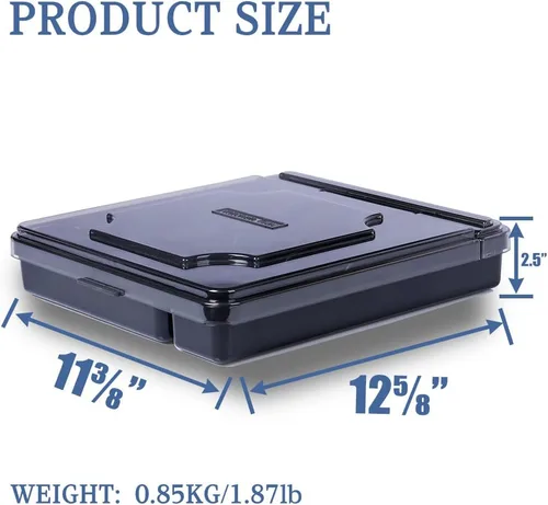 Vista 2 de Organizador de cubiertos con tapa, organizador de cajones de utensilios. Tapa extraíble, 5 ranuras en total para cubiertos, cuchillos, tenedores