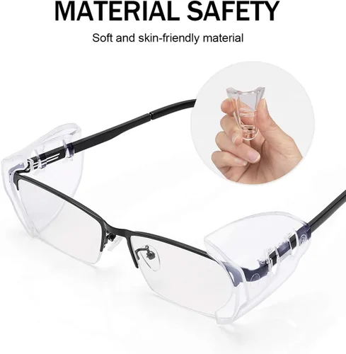Vista 6 de MELASA Protectores laterales para lentes graduados, protectores laterales flexibles para lentes graduados, se adapta a anteojos pequeños a medianos