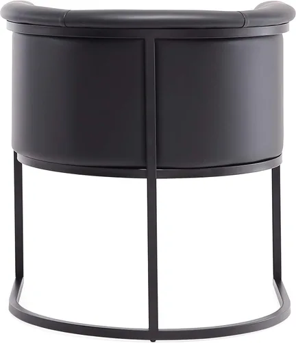 Vista 7 de Manhattan Comfort Bali - Silla de comedor de piel sintética, diseño Art Deco moderno con silueta escultórica, marco de metal, cojines acolchados