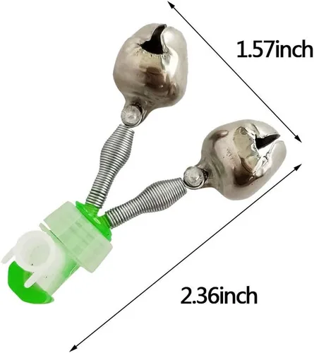 Vista 5 de Campanas de pesca 20 piezas clip espiral campanas de pescado alarma de mordedura de pesca