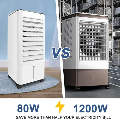 Vista 2 de Enfriador de aire evaporativo, aire acondicionado portátil 3 en 1 sin ventanas, enfriador de pantano de oscilación y humidificación, incluye