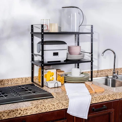 Vista 7 de Estante Organizador Expandible de Gabinete Across-Star, Estantes Organizadores Apilables para Encimera de Cocina, Almacenamiento de Altura Ajustable