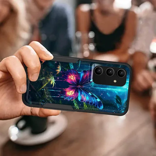 Vista 294 de Funda para Galaxy A14 5G, resistente de doble capa híbrida de policarbonato duro, goma suave, a prueba de golpes, funda protectora resistente
