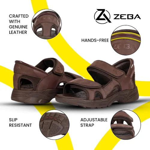 Vista 5 de Z Sandalias de cuero manos libres Zeba para hombre