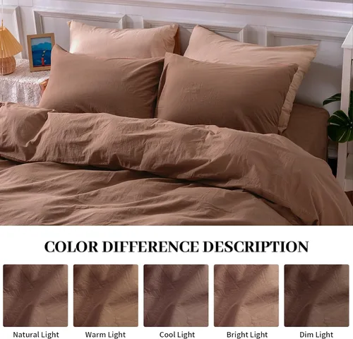 Vista 68 de NEXHOME PRO Funda de edredón Twin XL 100% algodón lavado, transpirable, duradera, texturizada, similar al lino, juego de ropa de cama para el hogar