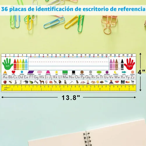 Vista 2 de Fancy Land Placas de identificación de referencia de escritorio Placas de identificación de manuscrito