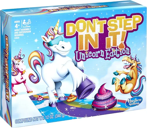 Vista 3 de Hasbro Gaming Don’t Step in It Game, Edición de unicornio (exclusivo de Amazon), para niños de 4 años en adelante