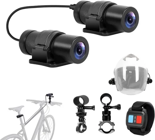 Vista 10 de VSYSTO Cámara de bicicleta, WiFi 2K con pantalla de temperatura, luz trasera, visión nocturna gran angular de 170°, lente SONYIMX335, impermeable