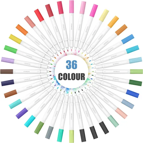 Vista 5 de DOOHALO Bolígrafos de punta fina para Cricut Joy/Joy Xtra - Bolígrafos de doble punta con puntas de 0.4 y 1.0, 36 paquetes por juego para escribir